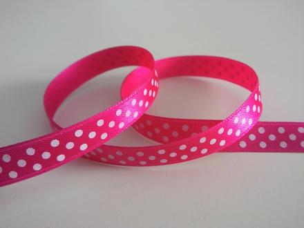 Stuha bodky 10 mm ružová, 