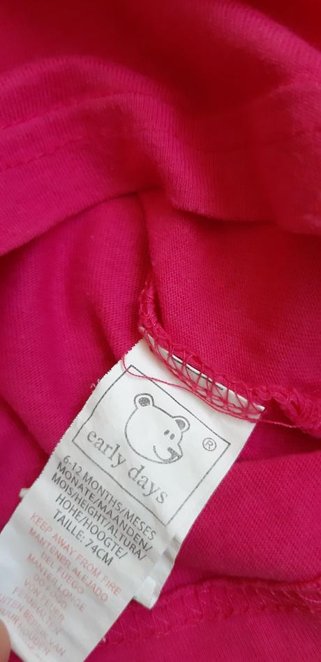 Tričko 6-12 m., early days,74