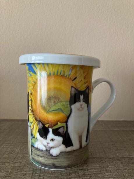 Šálka mačka so sitkom, 