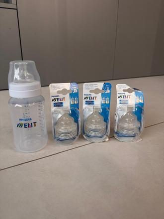 Philips avent fľaška + náhradné cumle, avent
