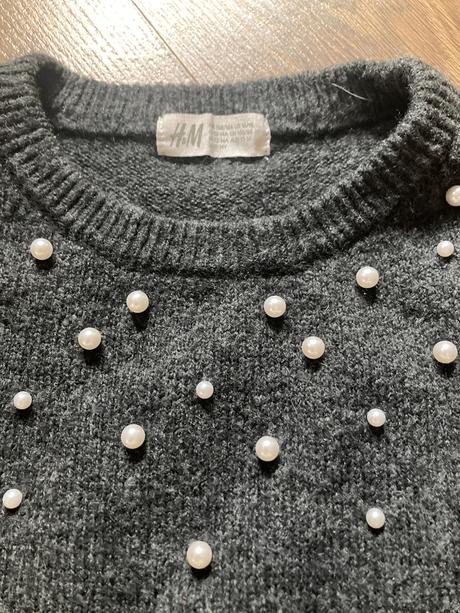 Sveter s perličkami, h&m,158
