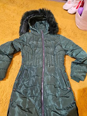 Zelená zimná predĺžena bunda 170, 170