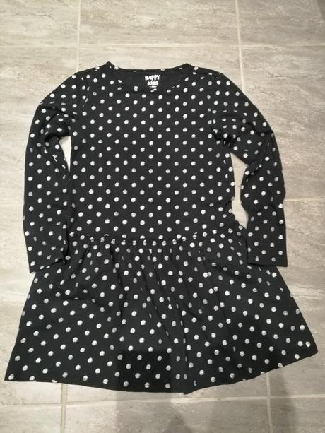Bavlna šaty tchibo v146-152,strieborné bodky, tchibo,146