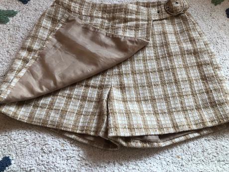 Károvaný béžový skort amisu, l/40, amisu,l