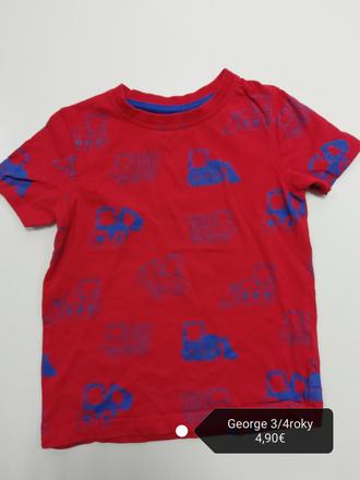 Červené tričko s autami, george,104