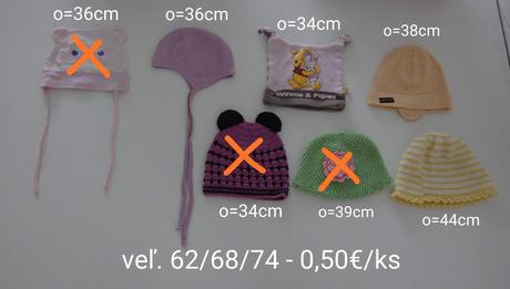 Mix čiapok 62/68/74, 68