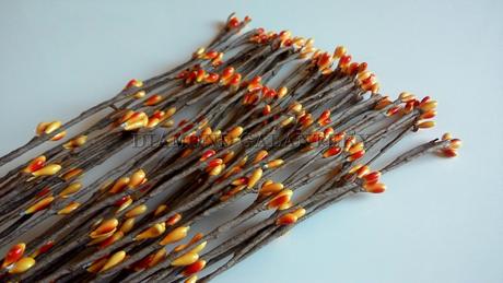 Ozdobné bobuľové vetvičky 40 cm  oranžové, 