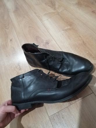 Čierne kožené topanky, 45