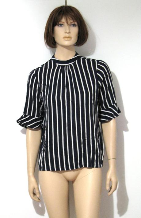 Tmavomodrá pruhovaná blúzka, vero moda,m