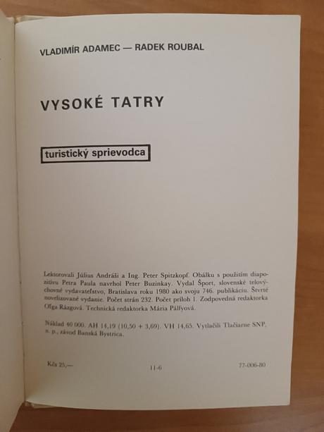 Vysoké tatry - turistický sprievodca (1980), 