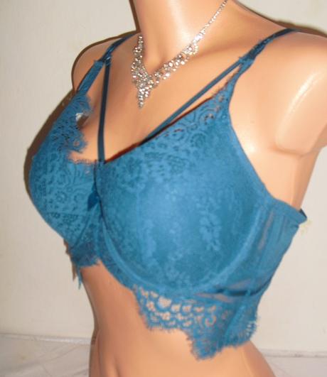 Luxusna podprsenka tyrkysova krajkovana, 85b