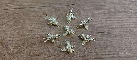 Prívesok anjelik - 22 x 16 mm - zlatý, 