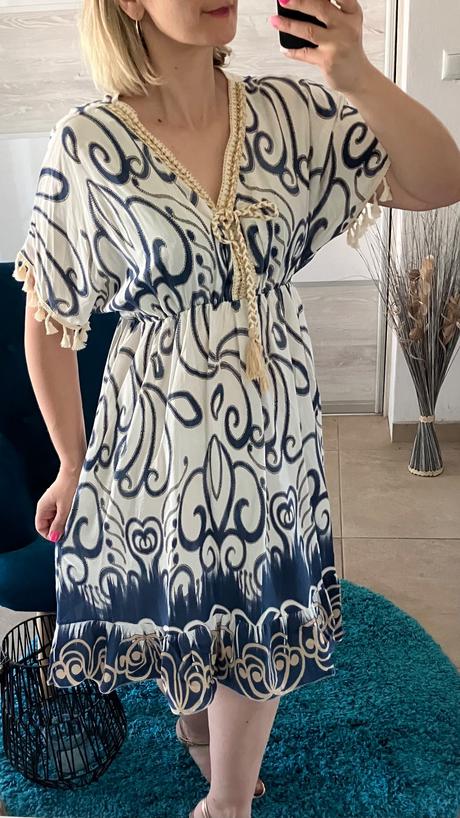 Šaty letné vzorované dámske (s/m/l/xl - uni), l / m / s / xl