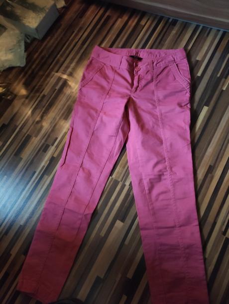 Červeno ružové nohavice f&f, f&f,34