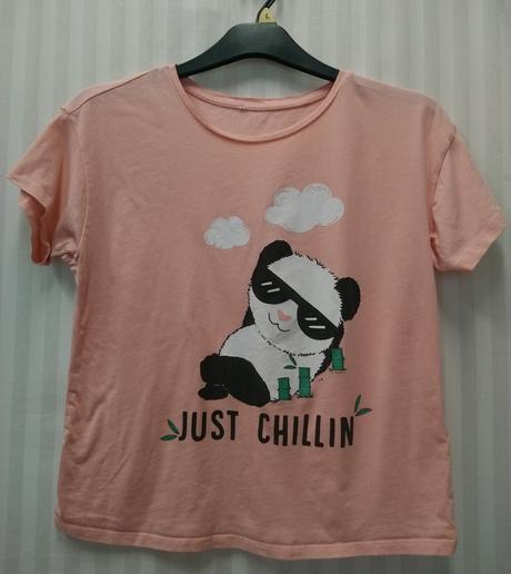 Dámsky ružový top s motívom just chillin, m/l, l