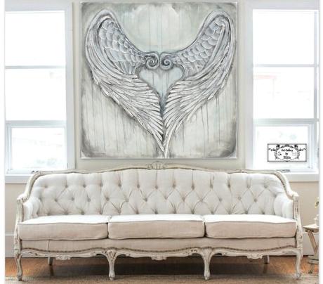 "strážne krídla-vintage" maľba, 