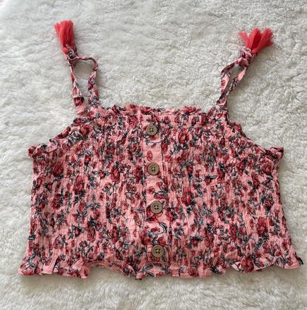 Kvetinovy crop top so strapcami, matalan,140