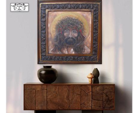 Maľba v ráme "ježiš",