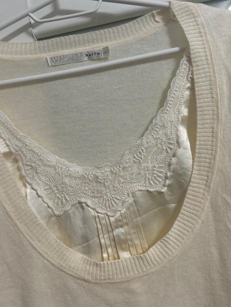 Pulóver so saténom kaffe, l