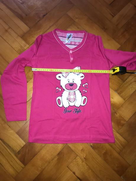 Ružové dievčenské mackové pyžamko, 158