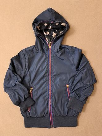 Obojstranná modrá bunda proti vetru, 92