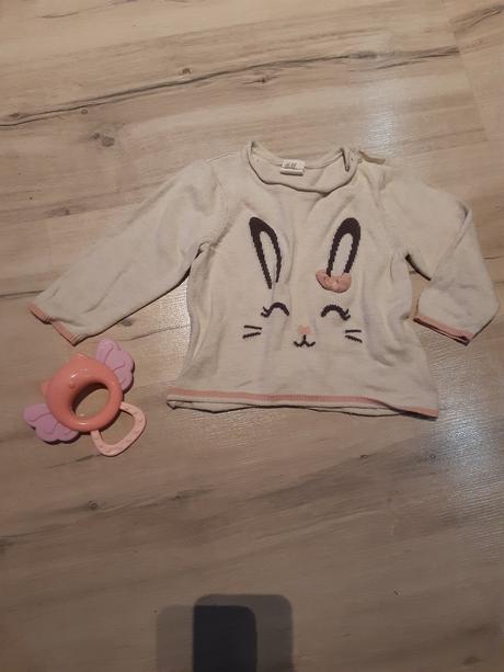 Svetrík so zajkom hm top stav, h&m,68