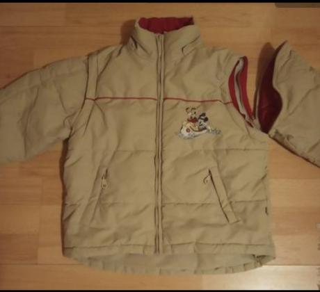 Velmi teplucka vetrovka 128 + vesta, disney,128