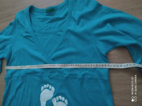 Modré tehotenské tričko s dlhým rukávom, l