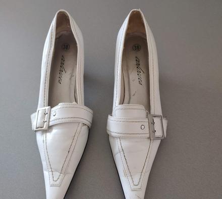 Biele kožené lodičky v.39, deichmann, nevyužijem i, 39