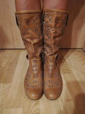 Dámske luxusné kožené čižmy, 37