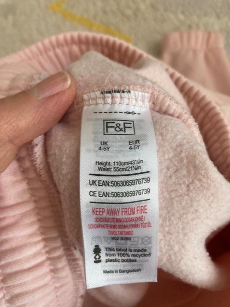 Ružové tepláky s cesanou vnutornou stranou, f&f,110