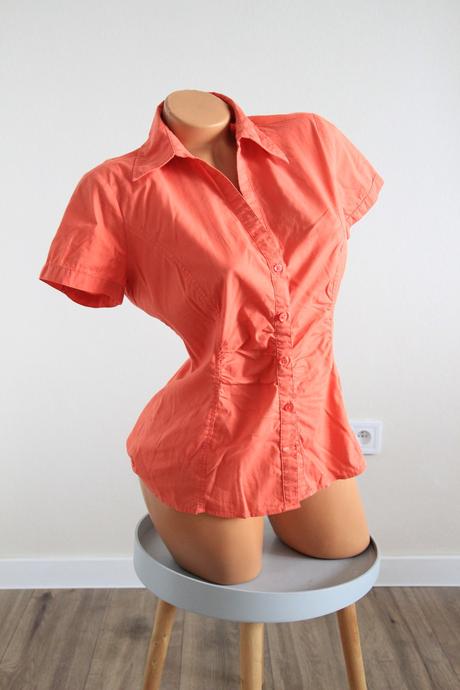 Oranžová bavlnená košeľa, comma, m, m