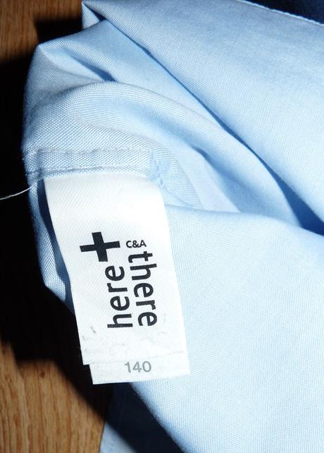 Bledomodrá košeľa, c&a,140
