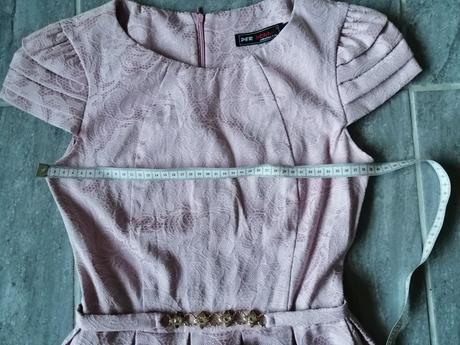 Ružové sviatočné šaty s 3d vzorom,v170/36, 170