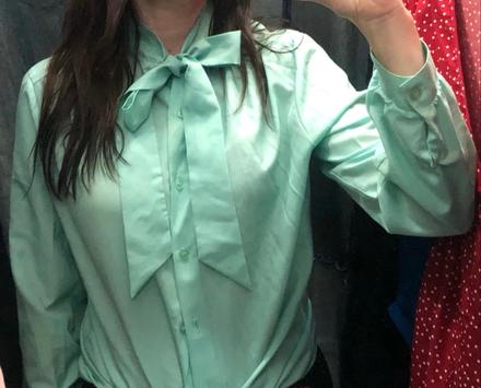 Zelená blúzka s mašľou, s/m, s