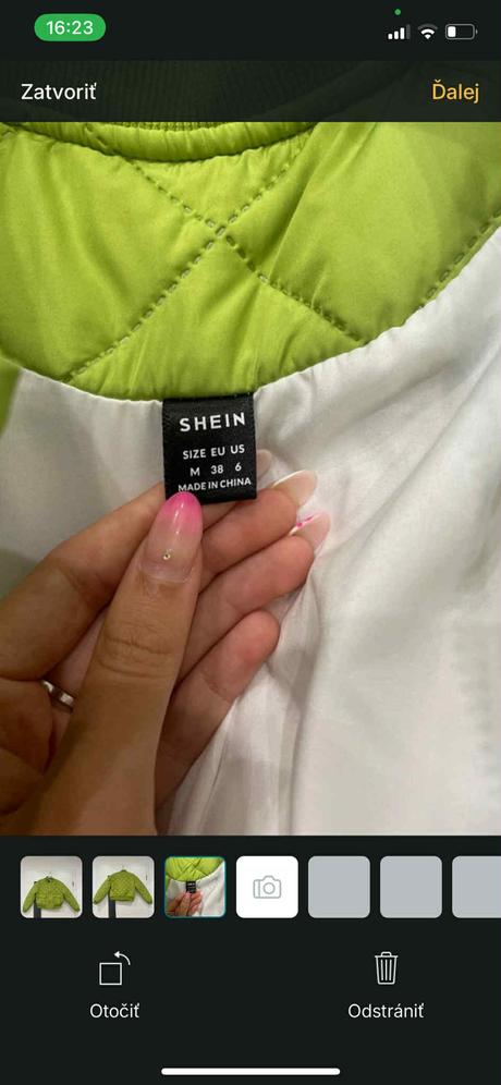 Vetrovka prechodná zelená, m