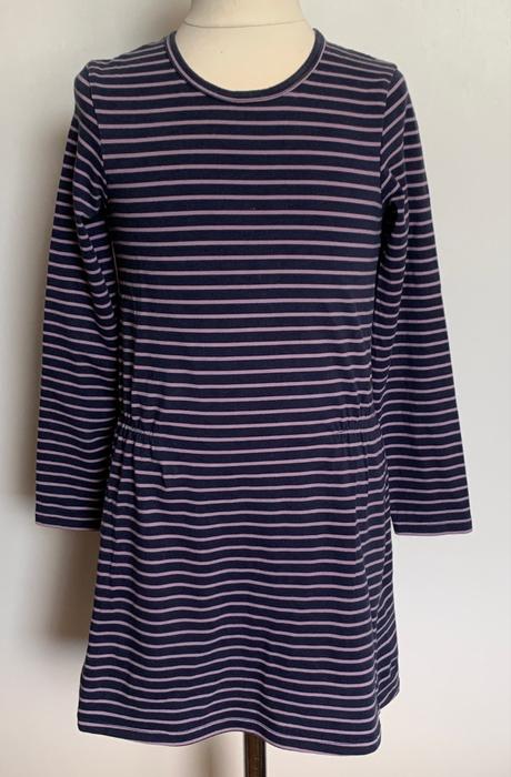 Benetton tmavomodré šaty s ružovým pruhom, benetton,152