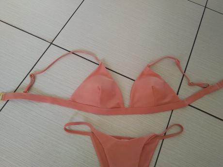Lososové plavky string tanga, s