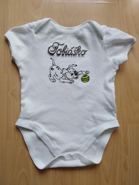 Body - krátky rukáv (86),s menom tobiáško + psík, f&f,86