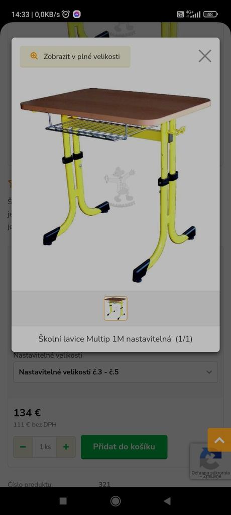 Školská lavica nastaviteľná, 