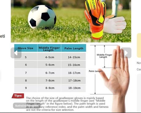 Fudbalove brankarske rukavice velkost 5, 