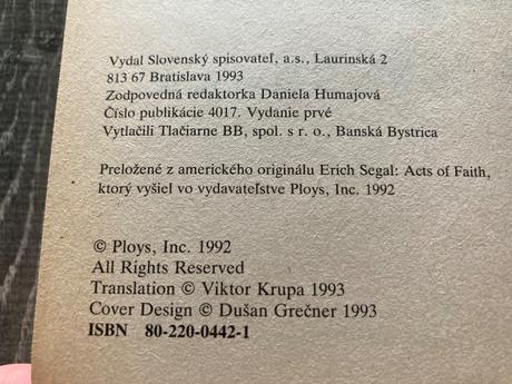 Kto nepozná lásku erich segal (1993),