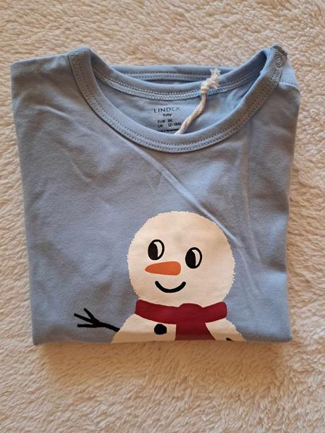 Tričko lindex snehuliak, lindex,86