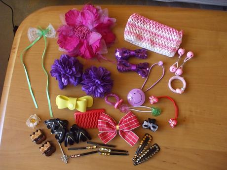 Ozdoby, gumičky, štipce do vlasov, 