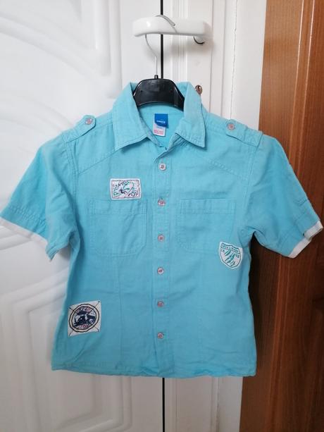 Chlapč. košeľa, modrá, 134