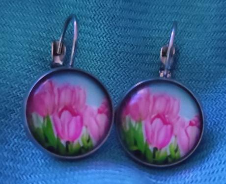 Náušnice tulipány - chirurgická oceľ, 