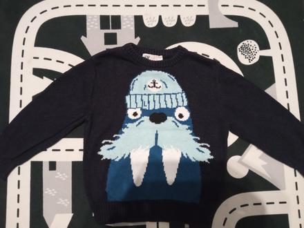 Pletený h&m sveter mrož kapitán, h&m,92