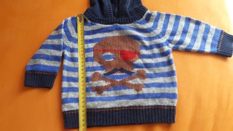 Svetrik mikina pirat s kapucnou, next,74