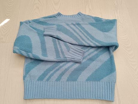 Modrý oversize sveter, s