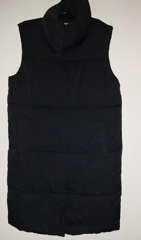 Dlhá čierna prešívaná vesta, amisu,m